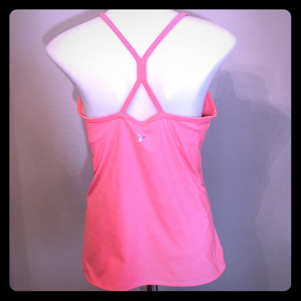 Peach Shelf Bra Racerback Sports Top